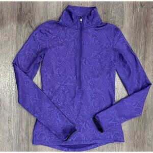 Nike Pro Dri-Fit Embossed Heights Half Zip Shirt 695578-547 Purple Running